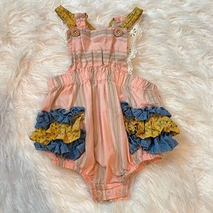 Matilda Jane pink & Blue bubble romper